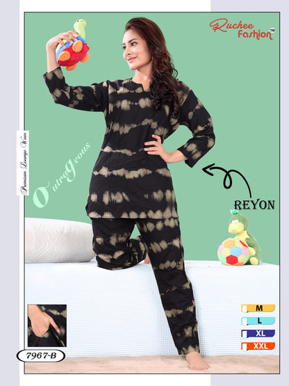 Rayon 1023 Ruchee Fashion Pyjama Night Suits