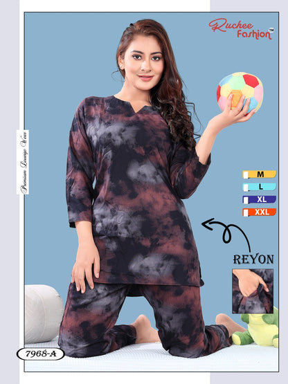 Rayon 1023 Ruchee Fashion Pyjama Night Suits
