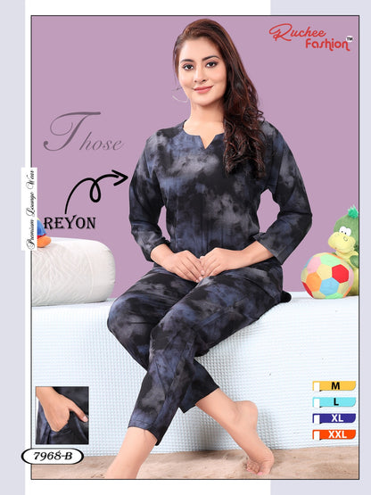 Rayon 1023 Ruchee Fashion Pyjama Night Suits