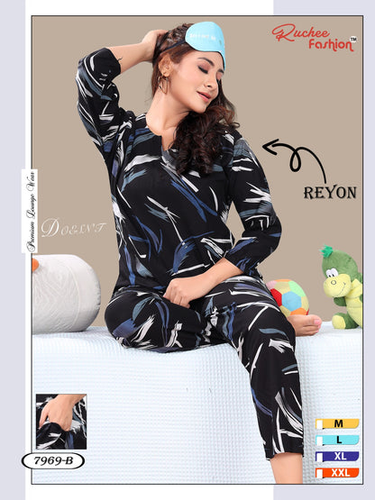 Rayon 1023 Ruchee Fashion Pyjama Night Suits