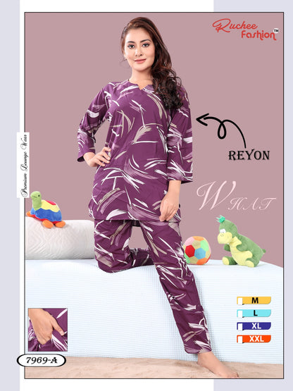 Rayon 1023 Ruchee Fashion Pyjama Night Suits