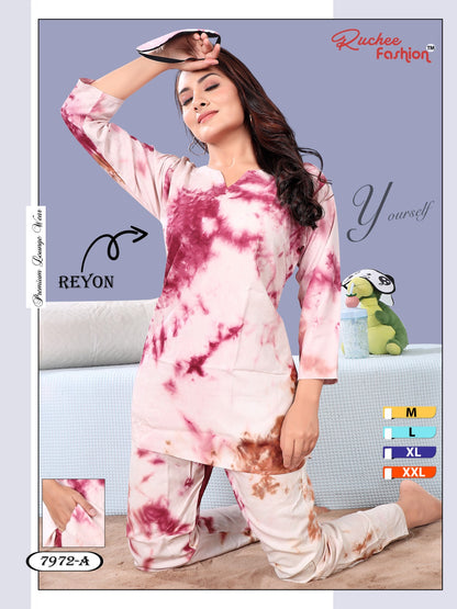 Rayon 1023 Ruchee Fashion Pyjama Night Suits