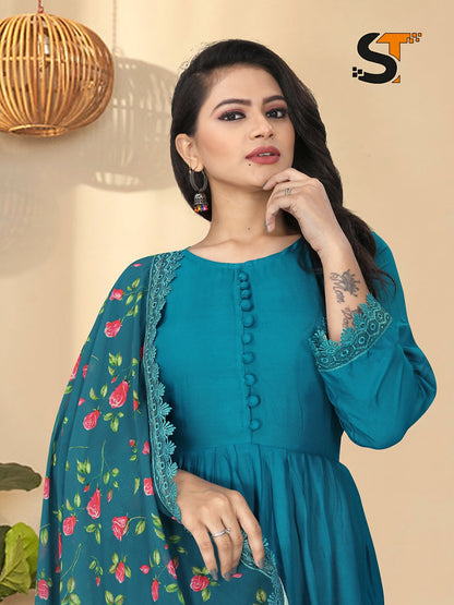 Rayon 2610 Salas Rayon Gown Dupatta Set