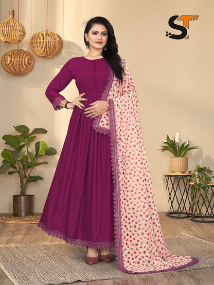 Rayon 2610 Salas Rayon Gown Dupatta Set