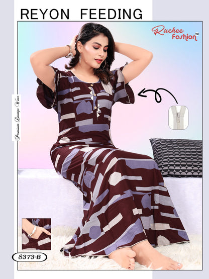 Rayon 281123 Ruchee Fashion Feeding Night Gown