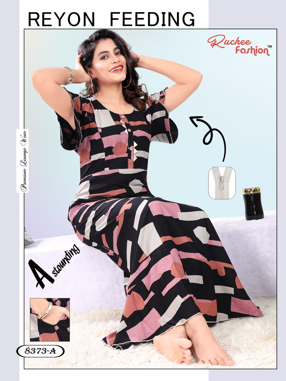 Rayon 281123 Ruchee Fashion Feeding Night Gown