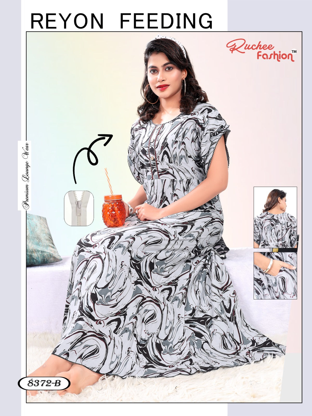 Rayon 281123 Ruchee Fashion Feeding Night Gown