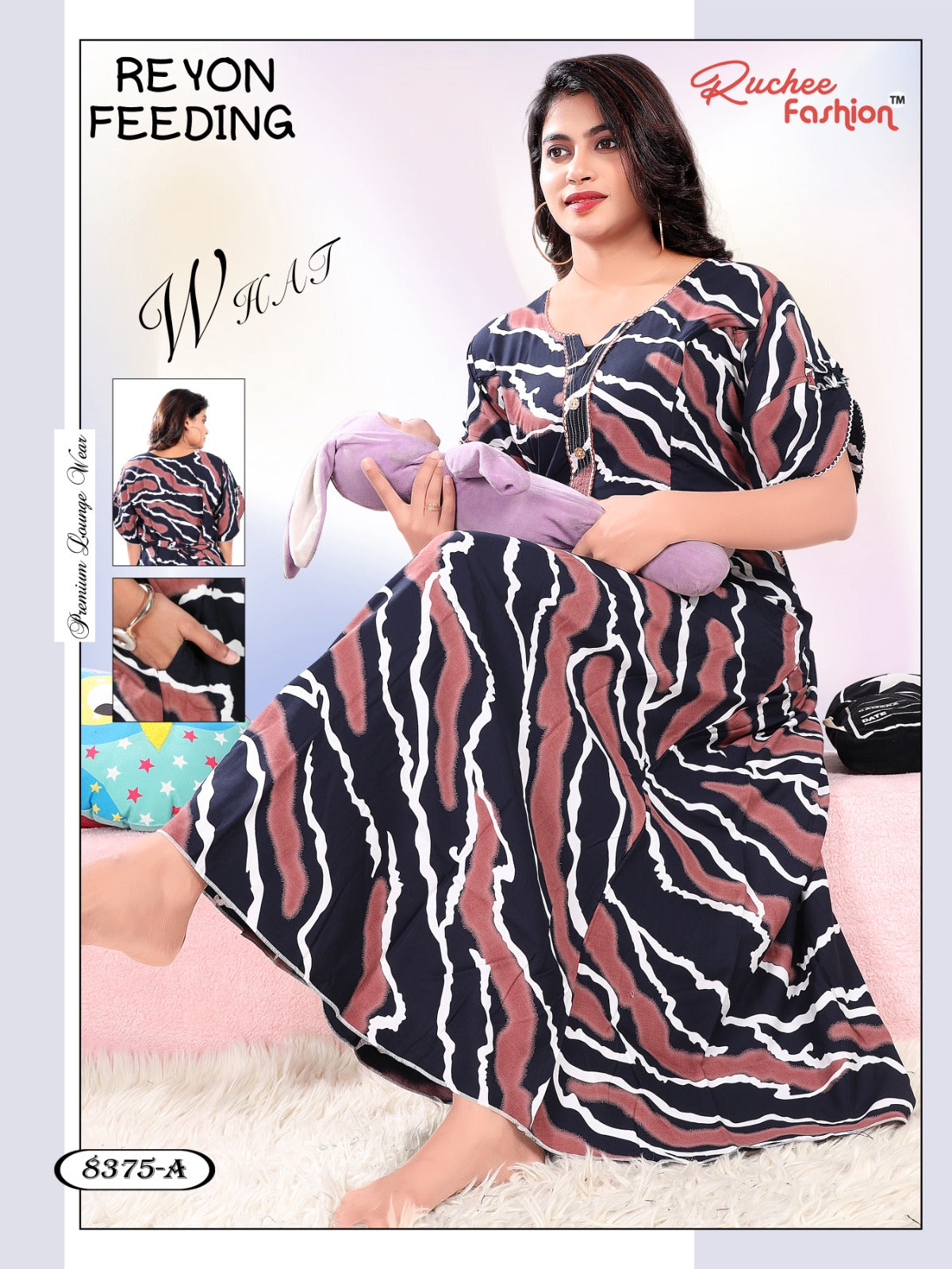 Rayon 281123 Ruchee Fashion Feeding Night Gown