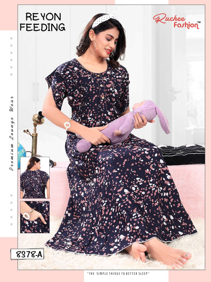 Rayon 281123 Ruchee Fashion Feeding Night Gown