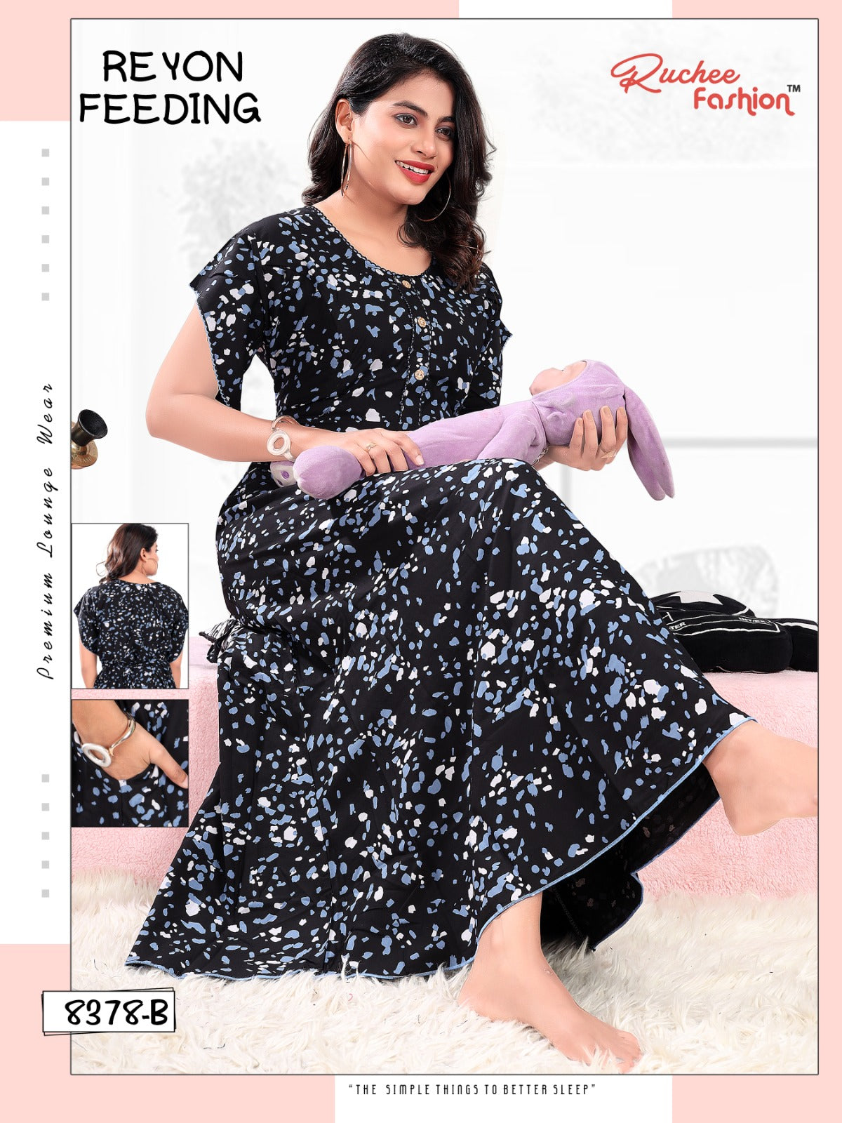Rayon 281123 Ruchee Fashion Feeding Night Gown