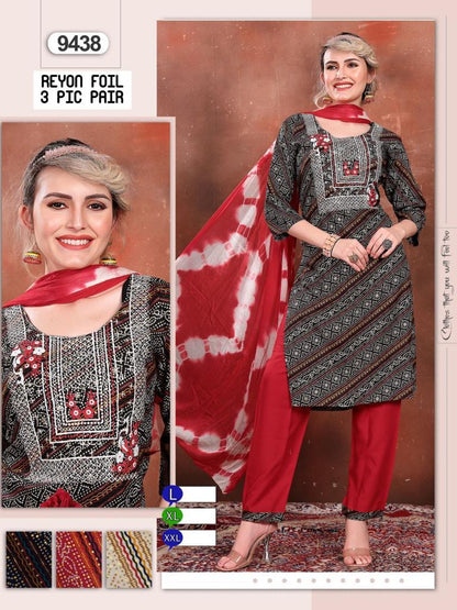 Rayon Foil Mmc Readymade Pant Style Suits