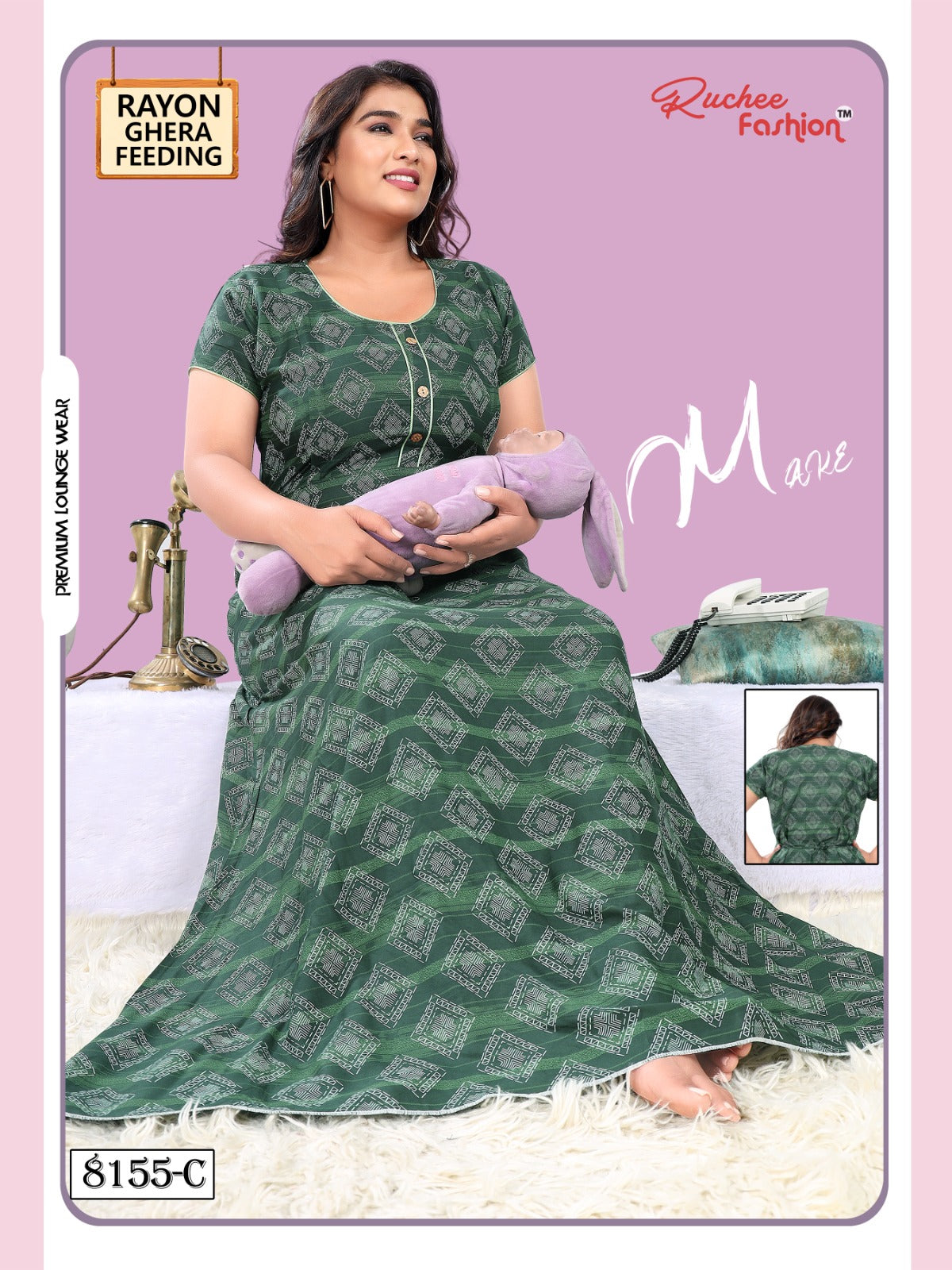 Rayon Ghera 2711 Ruchee Fashion Feeding Night Gown