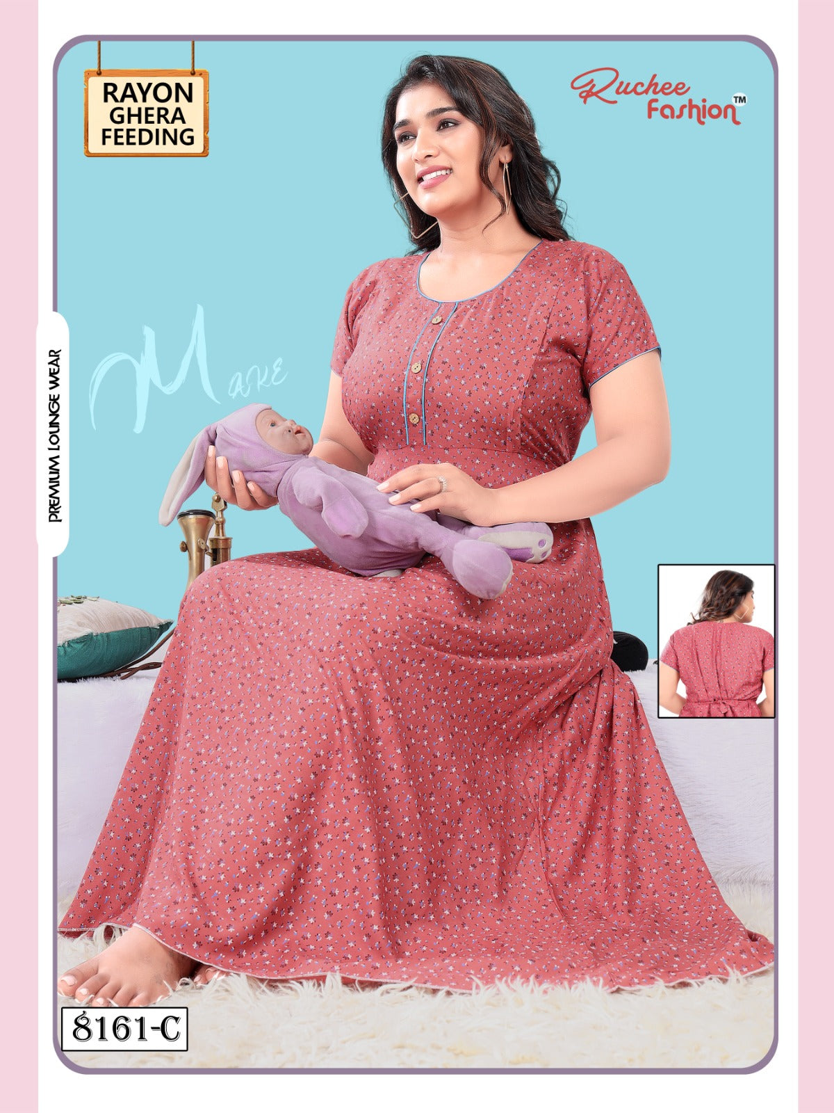 Rayon Ghera 2711 Ruchee Fashion Feeding Night Gown