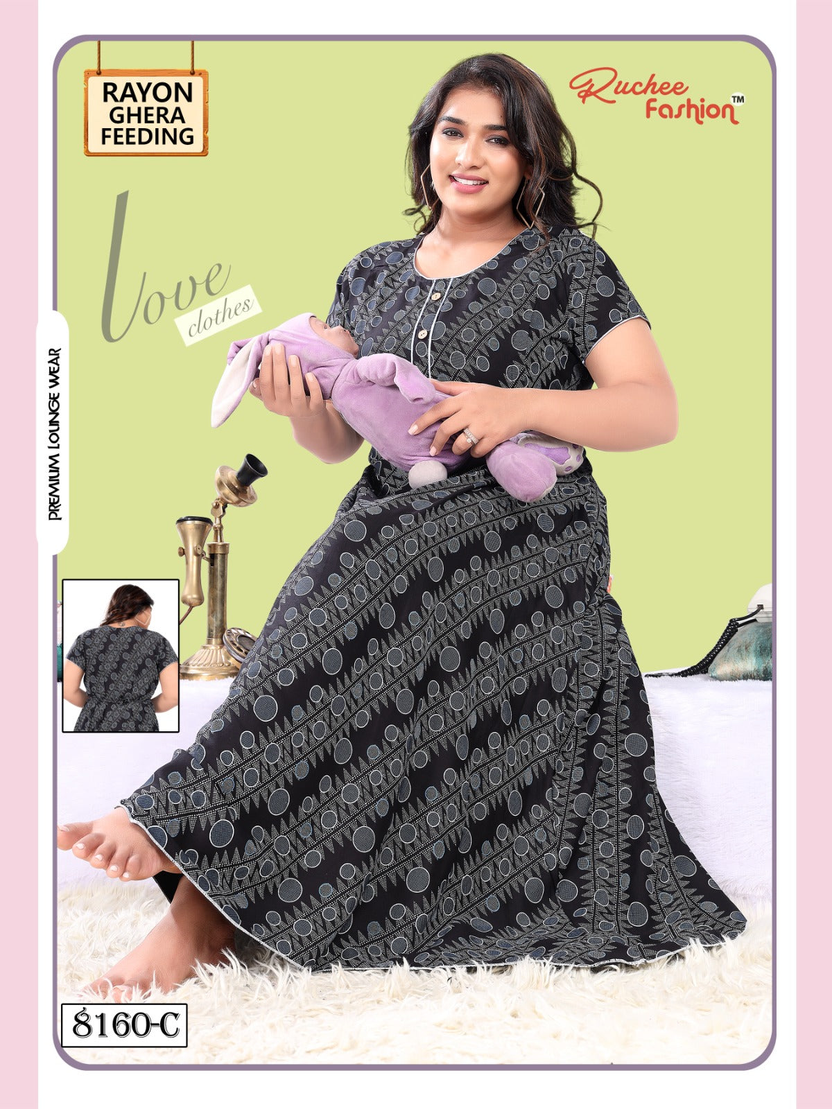 Rayon Ghera 2711 Ruchee Fashion Feeding Night Gown