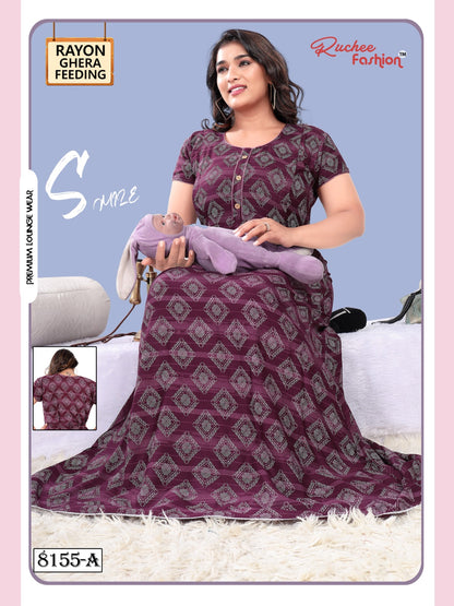 Rayon Ghera 2711 Ruchee Fashion Feeding Night Gown