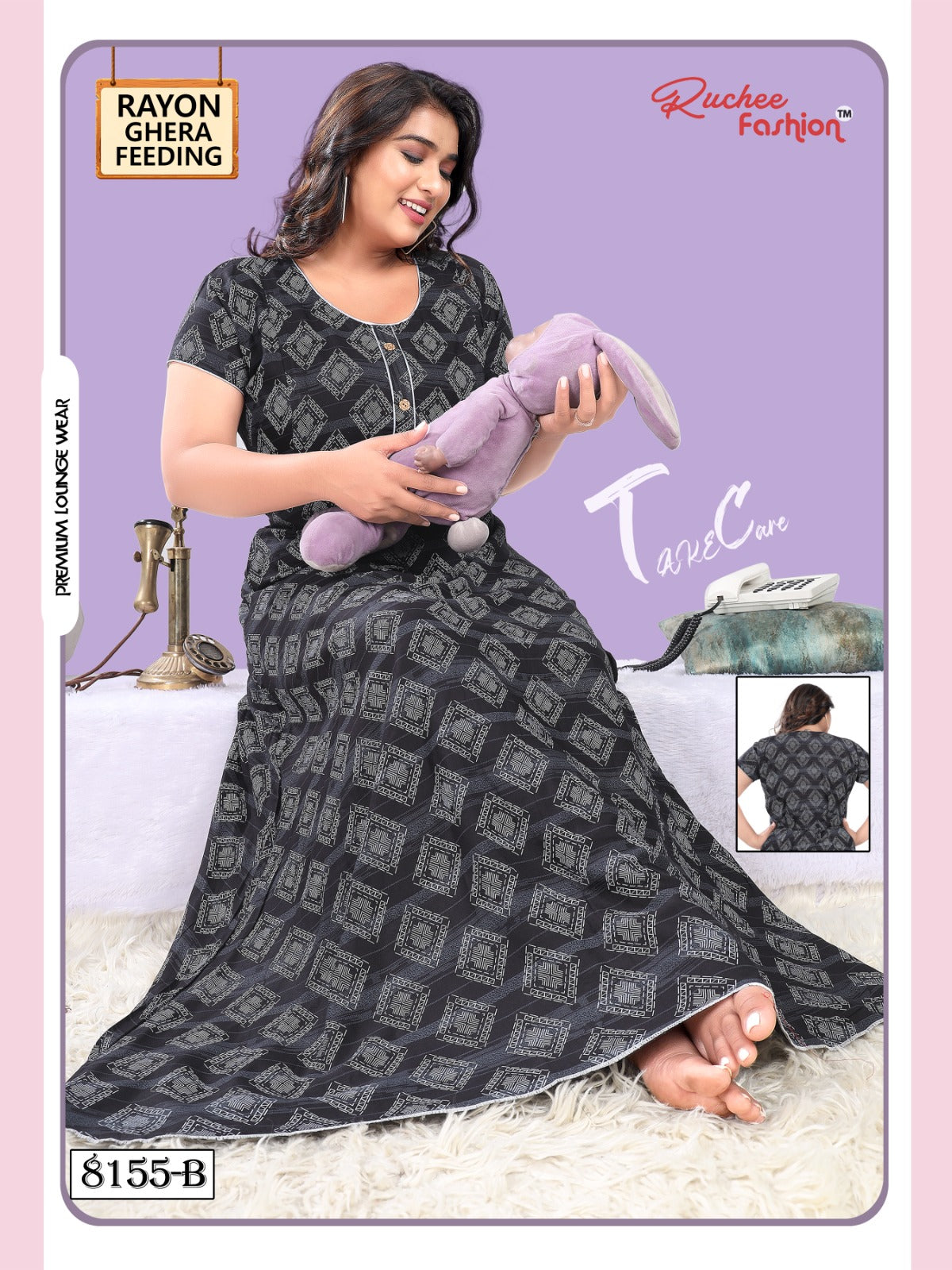 Rayon Ghera 2711 Ruchee Fashion Feeding Night Gown