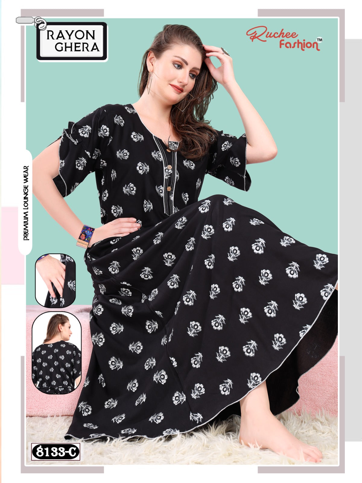 Rayon Ghera 3110 Ruchee Fashion Night Gowns