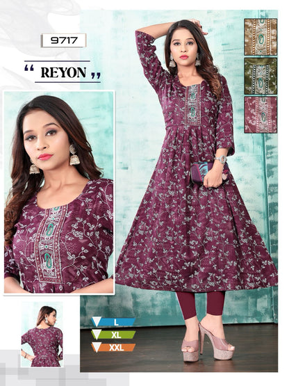 Rayon Mmc Anarkali Kurtis