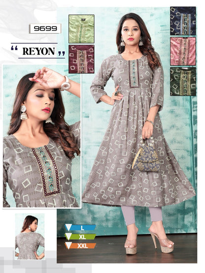 Rayon Mmc Anarkali Kurtis
