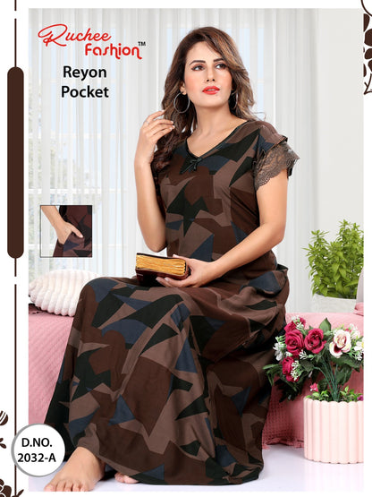 Rayon Pocket 2411 Ruchee Fashion Night Gowns