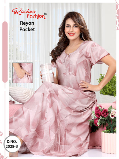 Rayon Pocket 2411 Ruchee Fashion Night Gowns