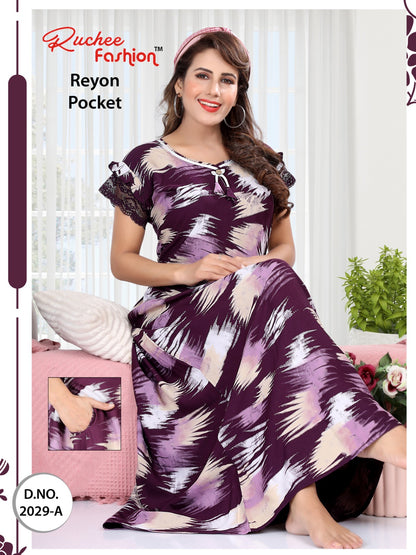 Rayon Pocket 2411 Ruchee Fashion Night Gowns