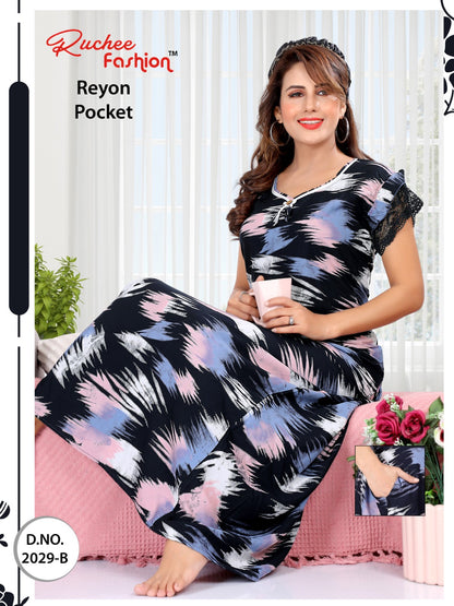 Rayon Pocket 2411 Ruchee Fashion Night Gowns