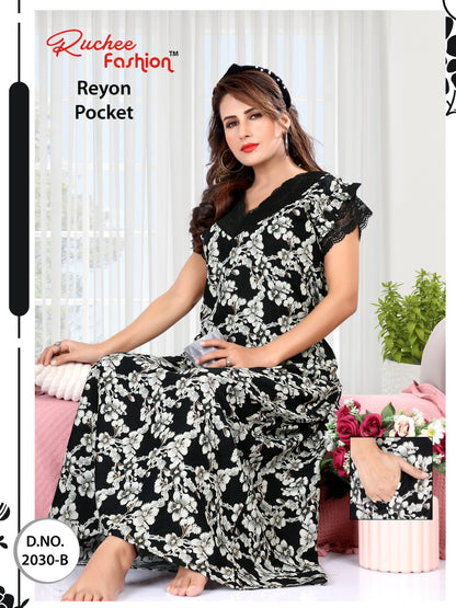 Rayon Pocket 2411 Ruchee Fashion Night Gowns