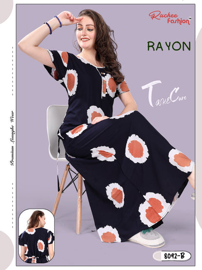 Rayon Ruchee Fashion Night Gowns