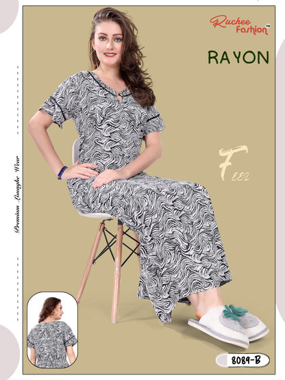 Rayon Ruchee Fashion Night Gowns