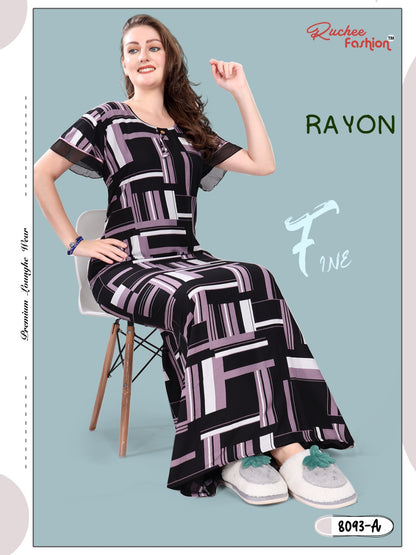 Rayon Ruchee Fashion Night Gowns