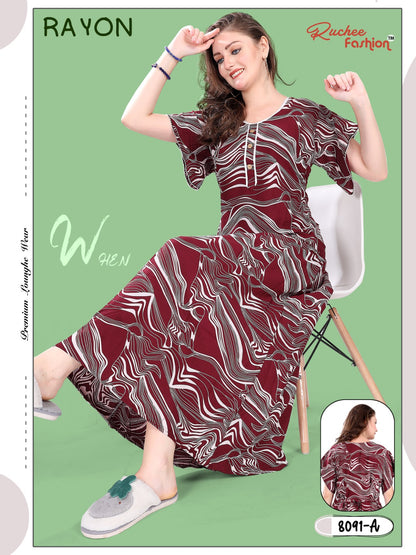 Rayon Ruchee Fashion Night Gowns