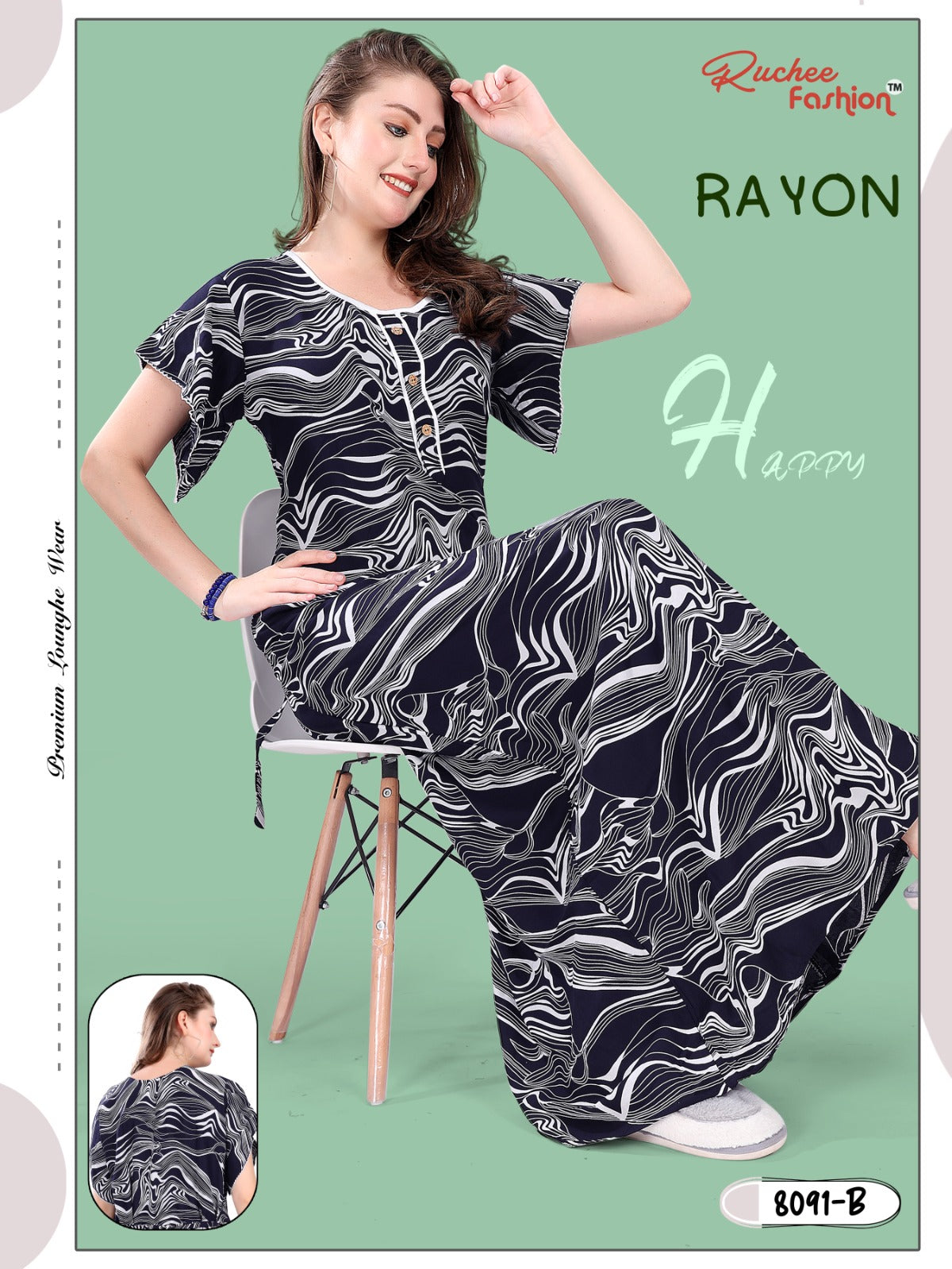 Rayon Ruchee Fashion Night Gowns