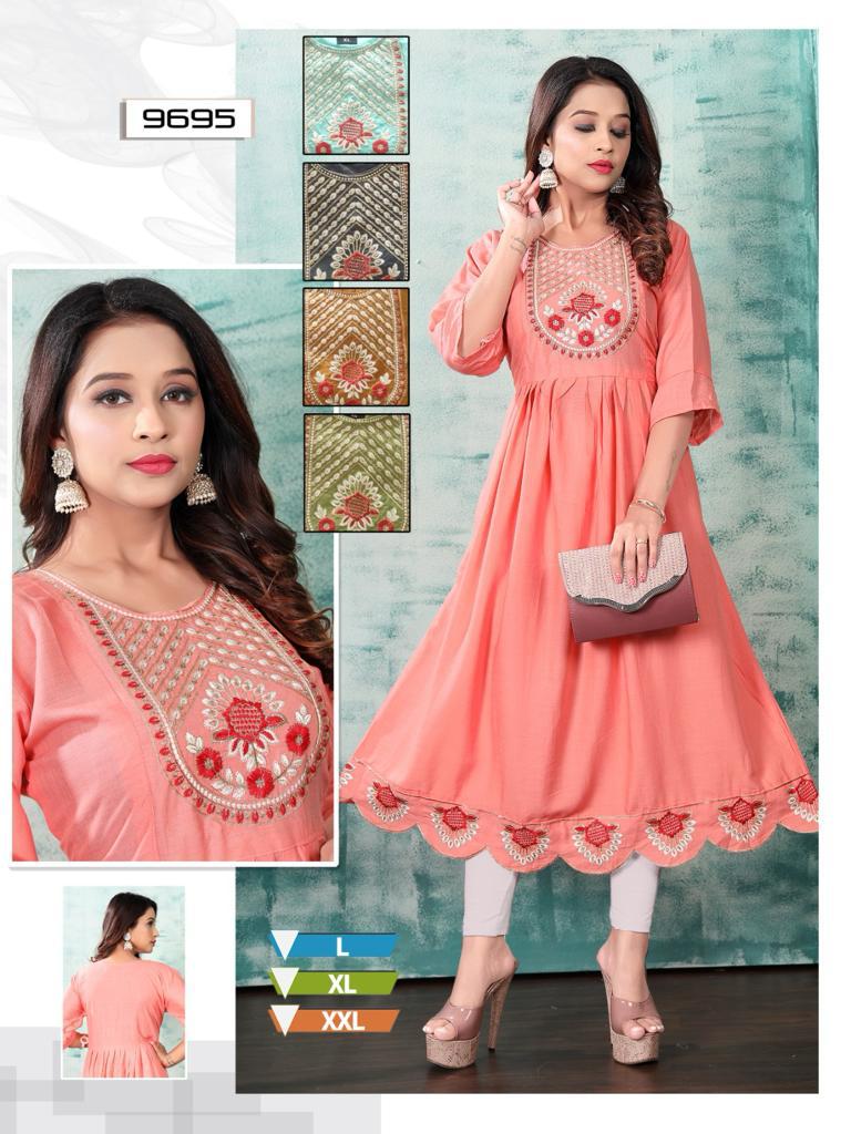 Rayon Slub Mmc Anarkali Kurtis