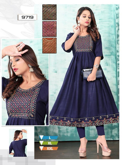 Rayon Slub Mmc Anarkali Kurtis