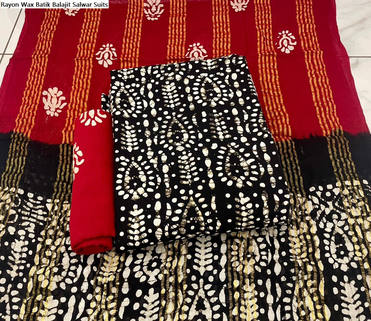 Rayon Wax Batik Balajit Salwar Suits