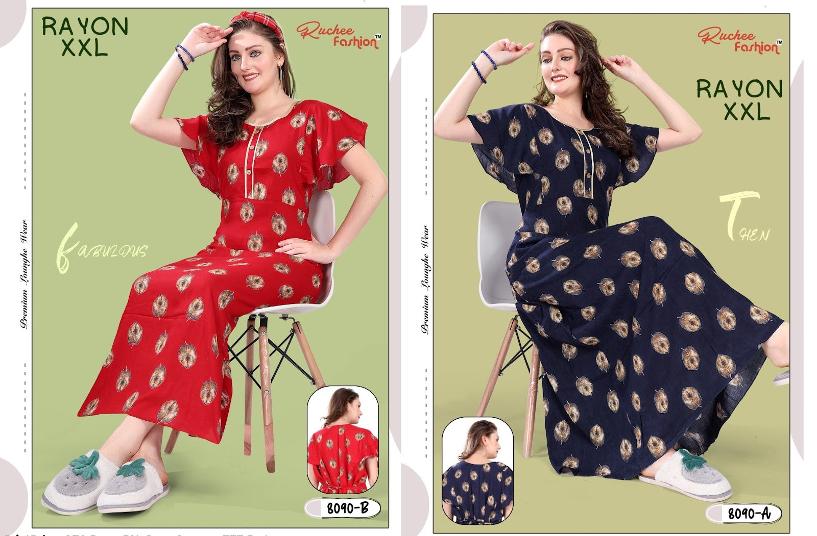 Rayon Xxl Ruchee Fashion Night Gowns