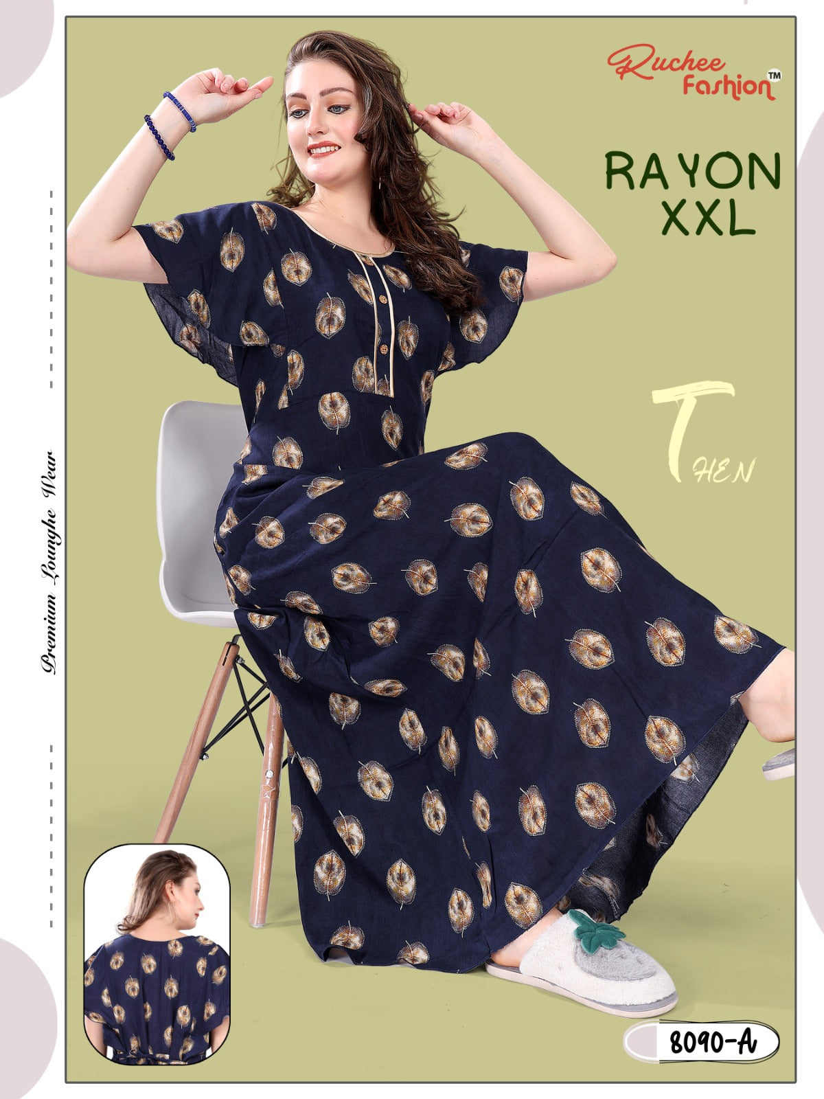 Rayon Xxl Ruchee Fashion Night Gowns