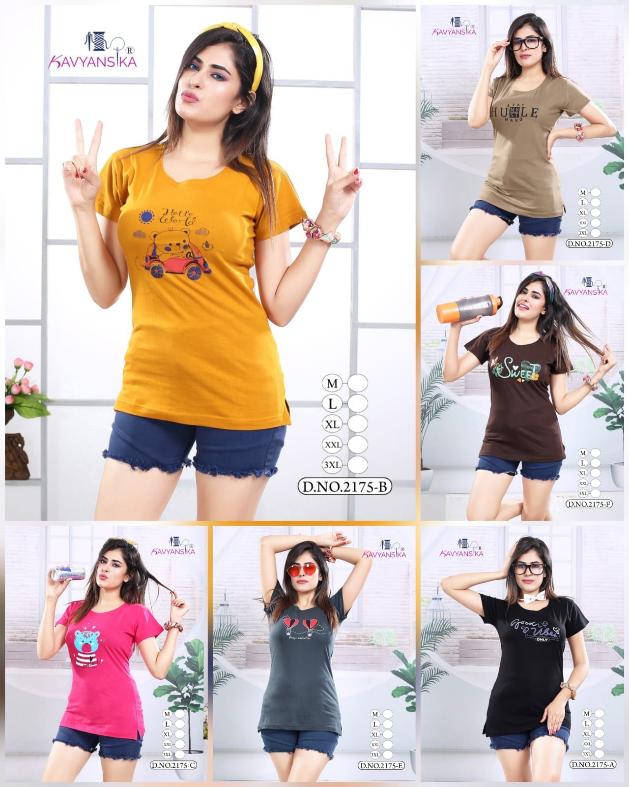 Ready At Store-Vol 2175 Kavyansika Hosiery Cotton Women Long Tshirt