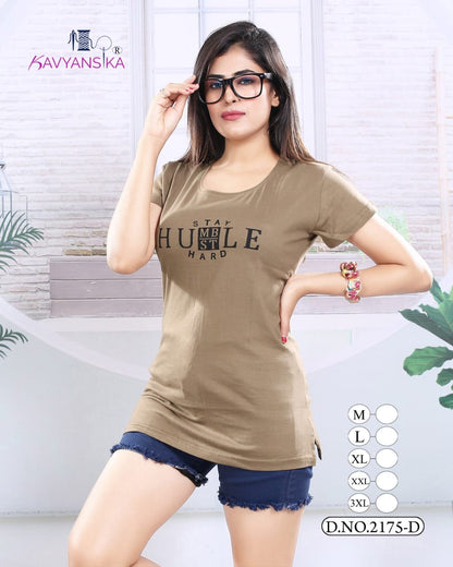 Ready At Store-Vol 2175 Kavyansika Hosiery Cotton Women Long Tshirt