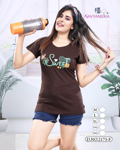 Ready At Store-Vol 2175 Kavyansika Hosiery Cotton Women Long Tshirt