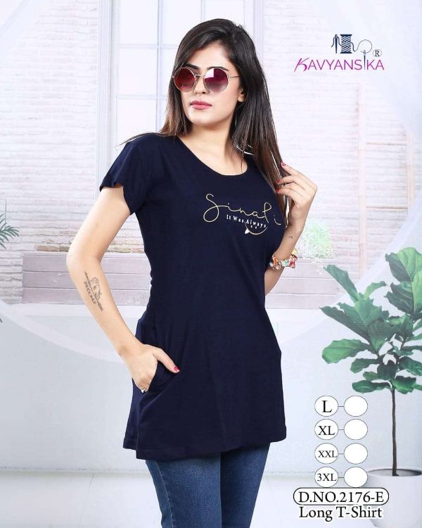 Ready At Store-Vol 2176 Kavyansika Hosiery Cotton Women Long Tshirt