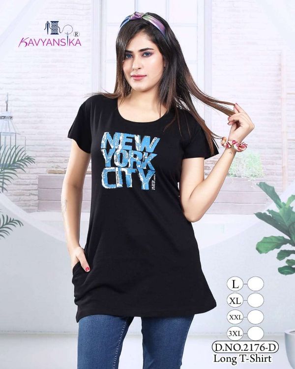 Ready At Store-Vol 2176 Kavyansika Hosiery Cotton Women Long Tshirt