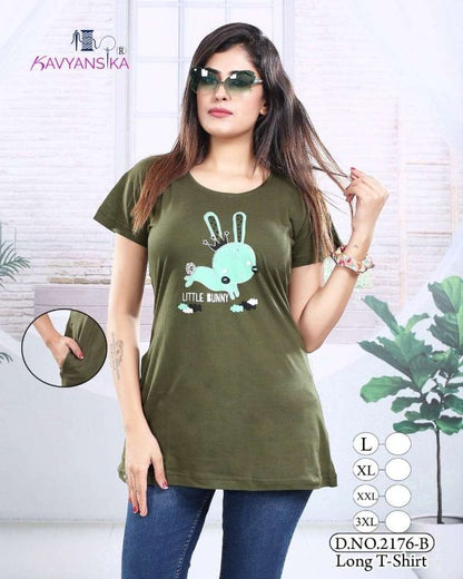 Ready At Store-Vol 2176 Kavyansika Hosiery Cotton Women Long Tshirt