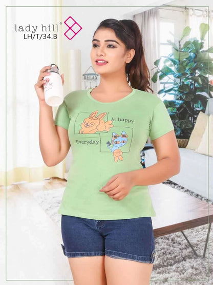 Ready At Store-Vol 34 Lady Hill Hosiery Cotton Women Tshirt