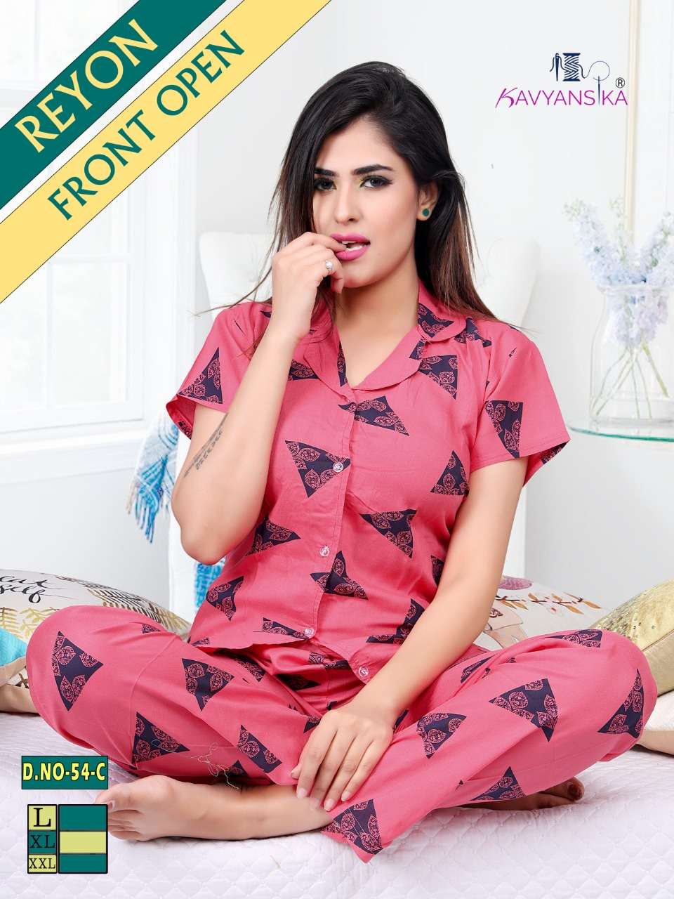 Ready At Store-Vol 54 Kavyansika Rayon Collar Night Suits
