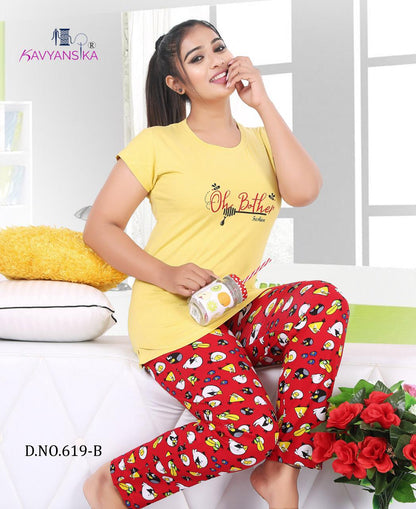 Ready At Store-Vol 619 Kavyansika Hosiery Cotton Pyjama Night Suits