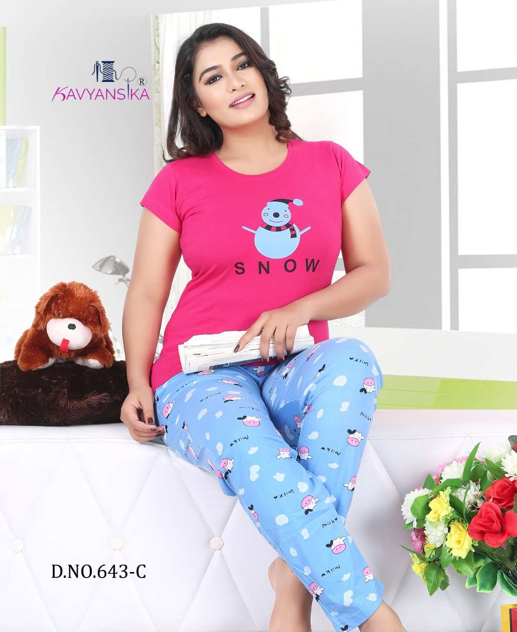 Ready At Store-Vol 643 Kavyansika Hosiery Cotton Pyjama Night Suits