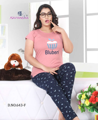 Ready At Store-Vol 643 Kavyansika Hosiery Cotton Pyjama Night Suits