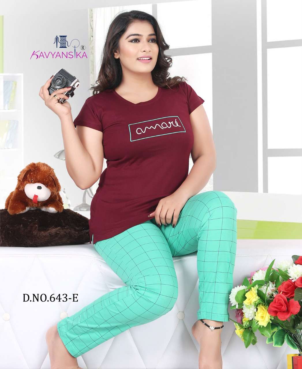 Ready At Store-Vol 643 Kavyansika Hosiery Cotton Pyjama Night Suits